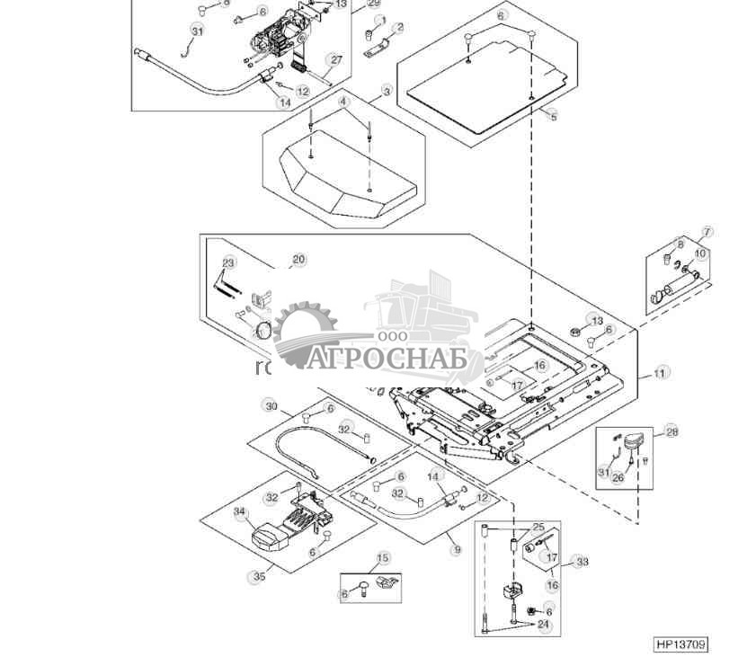 Верхняя пневматическая подвеска, сиденье MSG95 